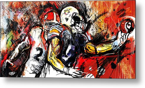 Georgia Vs Auburn Metal Print featuring the painting Georgia Vs Auburn by John Gholson