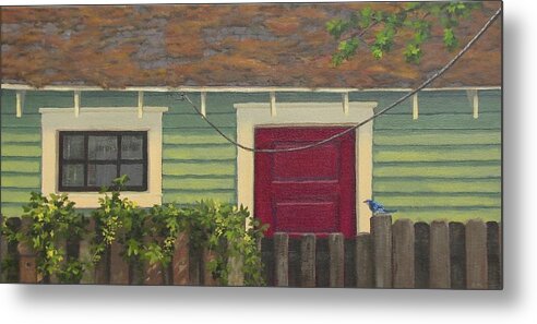 Bird Metal Print featuring the painting Green Garage by Don Morgan