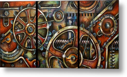 Mechanical Metal Print featuring the painting Harmony 7 by Michael Lang