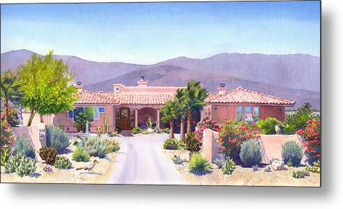 Borrego Springs Metal Print featuring the painting House in Borrego Springs by Mary Helmreich