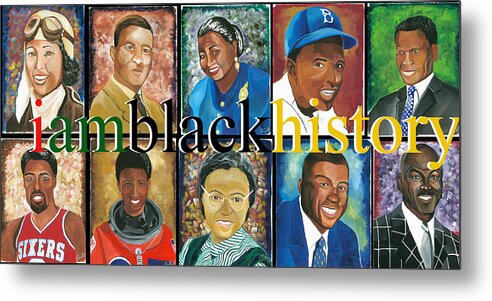 Iconic People I Black History Metal Print featuring the painting IAM by Femme Blaicasso