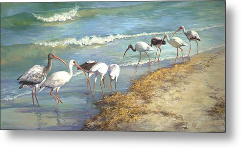 Ibis Metal Print featuring the painting Ibis on Marco Island by Laurie Snow Hein