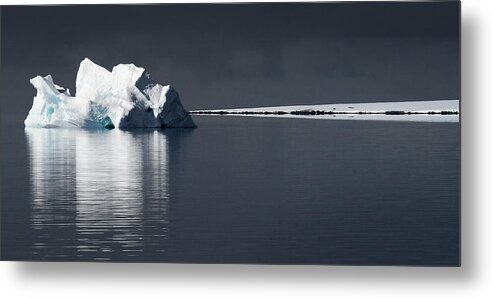 Arctic Metal Print featuring the photograph Iceberg and Snowy Plain by Pekka Sammallahti