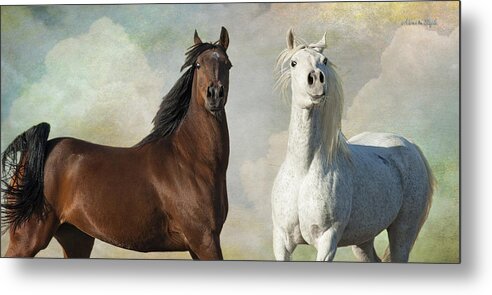 Horses Metal Print featuring the photograph If Horses Took Selfies by Karen Slagle