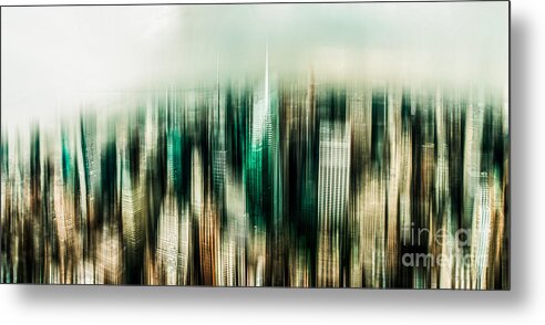Nyc Metal Print featuring the photograph Manhattan Panorama Abstract by Hannes Cmarits