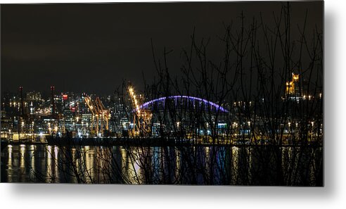 Twilight Metal Print featuring the photograph Night Reflections of CenturyLink Field by E Faithe Lester