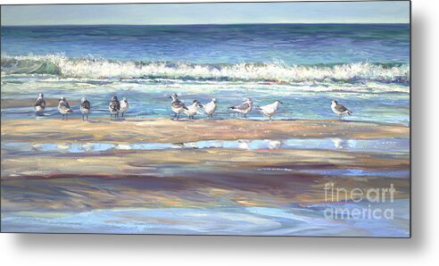 Seabirds Metal Print featuring the painting Morning Revellie by Laurie Snow Hein