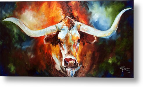 Texas Metal Print featuring the painting Ole Tex Longhorn by Marcia Baldwin