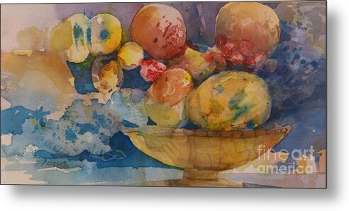 Humid Sur Humid Metal Print featuring the painting Pimp Bowl of Fruit by Donna Acheson-Juillet