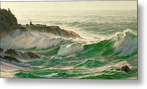 Seascape Metal Print featuring the painting Point Lobos Surf by Paul Krapf