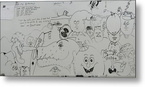 Brain Stuff Metal Print featuring the drawing Return of the Whiteboard by Ronald Walker