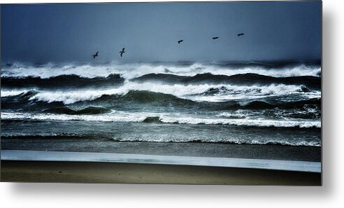 North Carolina Metal Print featuring the photograph Riders on the Storm 1 - Outer Banks by Dan Carmichael