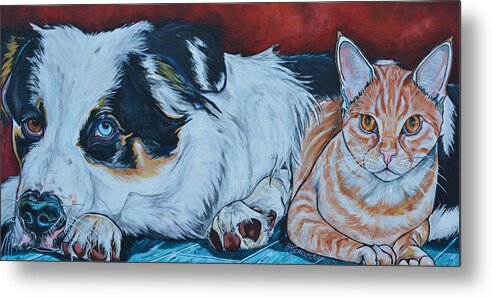 Dog Metal Print featuring the painting Rocky And Dexter by Patti Schermerhorn
