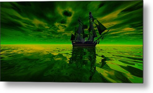 Ship Metal Print featuring the painting Sea of Green by Michael Cleere