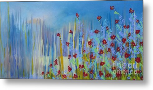 Spring Metal Print featuring the painting Spring Illusion by Nereida Rodriguez
