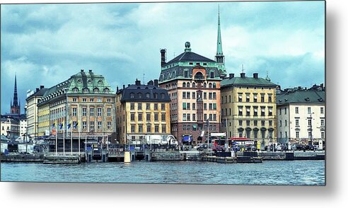 Panoramic Metal Print featuring the photograph Stockholm Old Town by Sara Melhuish