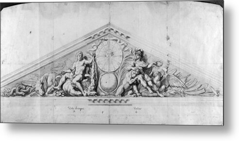 1679 Metal Print featuring the drawing Versailles Pediment, 1679 by Granger