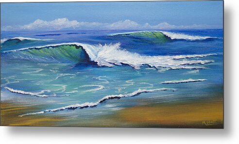 Hawaii Metal Print featuring the painting Waimanalo Waves 2 by Michael Scott