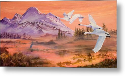 Mount Baker Metal Print featuring the painting Winter Sanctuary by Sherry Shipley
