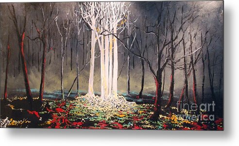 Trees Metal Print featuring the painting The Congregation #1 by Stefan Duncan