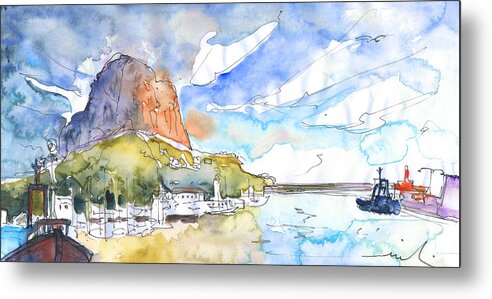 Travel Metal Print featuring the painting Calpe Harbour 06 by Miki De Goodaboom