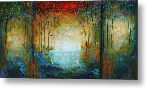  Metal Print featuring the painting Ocean and Garden by Lauren Marems