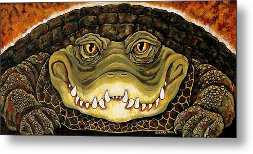 Alligator Metal Print featuring the painting Big Al by Sherry Dole