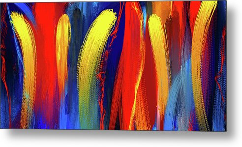 Bold Abstract Art Metal Print featuring the painting Be Bold - Primary Colors Abstract Art by Lourry Legarde