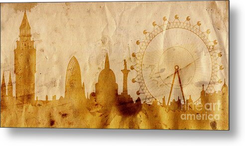 London Metal Print featuring the mixed media London #1 by Michal Boubin