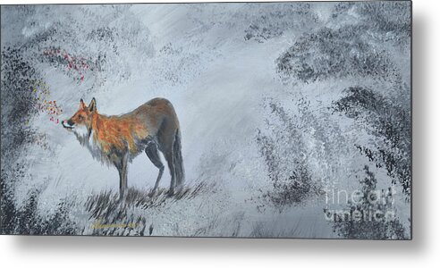 Red Fox Metal Print featuring the painting Red by Laurianna Taylor