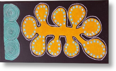 Aboriginal Metal Print featuring the painting Aboriginal #4 by Elise Boam