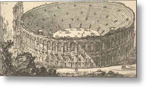 18th Century Art Metal Print featuring the relief Amphitheater of Verona by Giovanni Battista Piranesi