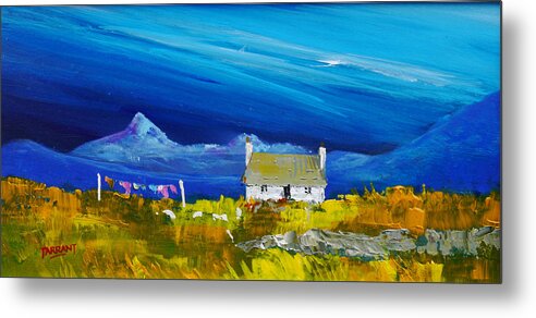  Metal Print featuring the painting Back of Keppoch Cottage, Arisaig by Peter Tarrant