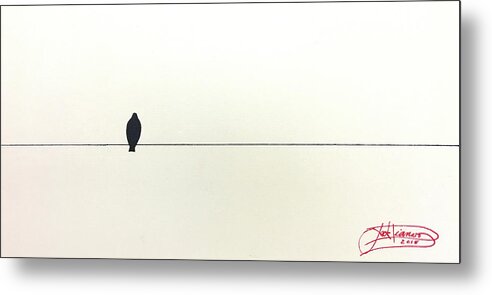 Art Metal Print featuring the painting Bird On A Wire by Jack Diamond