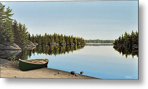 Canoe Metal Print featuring the painting Canoe The Massassauga by Kenneth M Kirsch