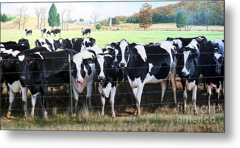 Holstein Metal Print featuring the painting Cattle Call by Mike Ivey