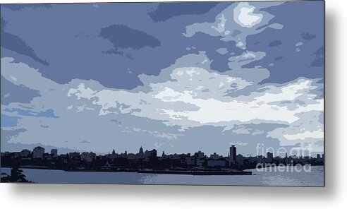 Digital Art Metal Print featuring the digital art Cuba City and Skyline Art Ed4 by Francesca Mackenney