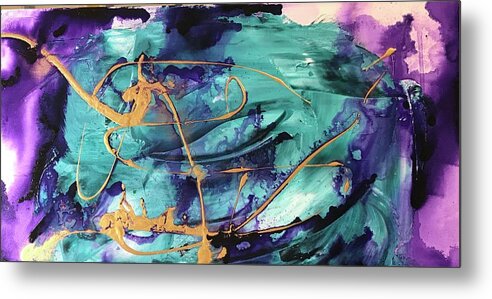Diptych Metal Print featuring the painting Delight II by Laura Jaffe
