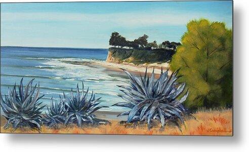 Devereux Point Metal Print featuring the painting Devereux Agaves by Jeffrey Campbell