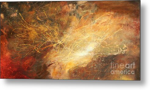 Rustic Metal Print featuring the painting Electric storm by Lauren Marems
