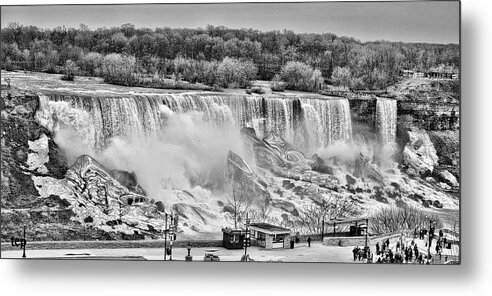 Falls In Black And White Metal Print featuring the photograph Falls Black and White by Traci Cottingham