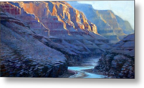 Jessica Anne Thomas Metal Print featuring the painting Grand Canyon Dawns by Jessica Anne Thomas