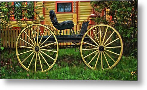 Horse And Buggy Metal Print featuring the photograph Horse Drawn Carriage by Thom Zehrfeld