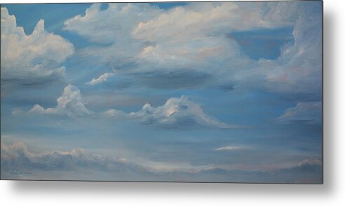 Sky Metal Print featuring the painting July by Daniel W Green