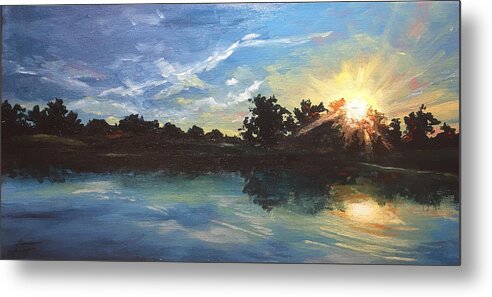 Landscape Metal Print featuring the painting Lake Bridgeland by Allison Fox