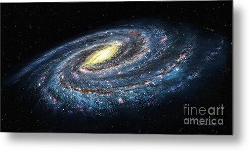 lynette Cook Metal Print featuring the painting Milky Way Galaxy Oblique by Lynette Cook