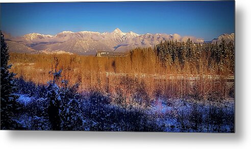 Blue Metal Print featuring the photograph Mt Fisher pano by Thomas Nay