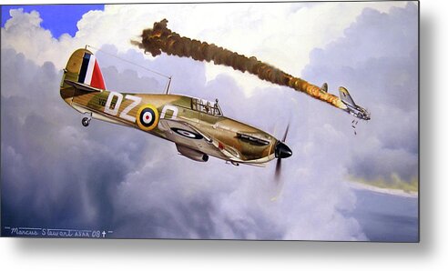 Aviation Art Metal Print featuring the painting One of the Few by Marc Stewart