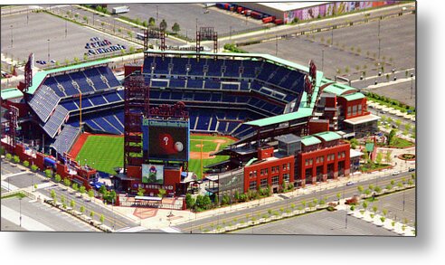 Aerial Photograph Metal Print featuring the photograph Phillies Citizens Bank Park Philadelphia by Duncan Pearson