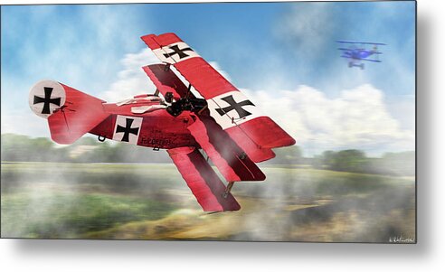 Red Baron Metal Print featuring the photograph Red Baron Panorama - Lord of the Skies by Weston Westmoreland